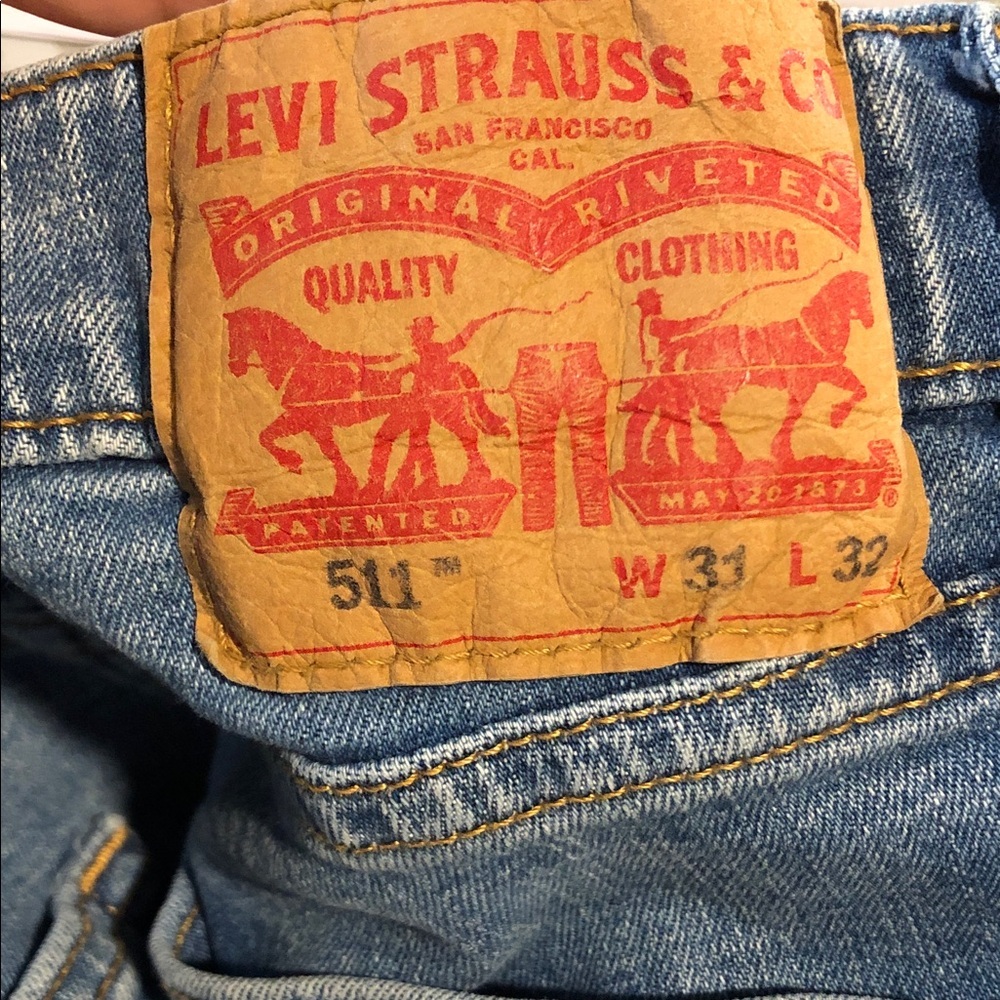 Levis 511 Men’s Sz 31X32 Slim Fit Medium Wash Light Stretch Casual - Picture 5 of 7